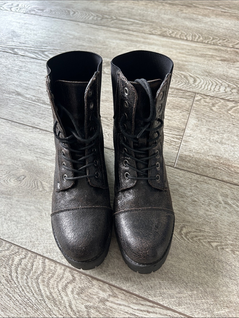 Seven7 Black Combat Moto Boots